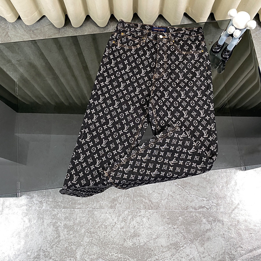 Classic Jacquard Denim Pants